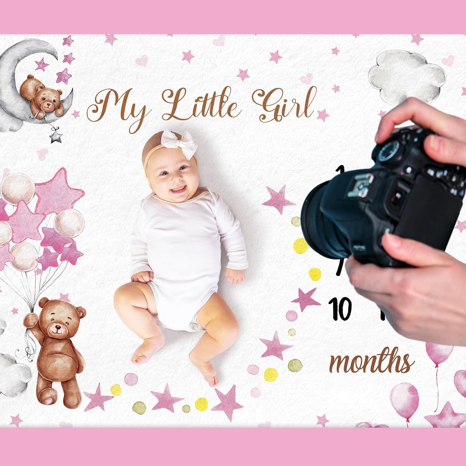 Baby Swaddle Blanket - VIKAMA Monthly Baby Growth Milestone Photography